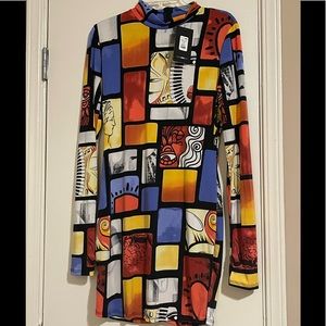 Fashion Nova Picassa Printed Mini Dress - Size/XL